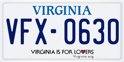 VA license plate VFX0630