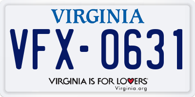 VA license plate VFX0631
