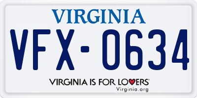 VA license plate VFX0634