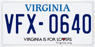 VA license plate VFX0640