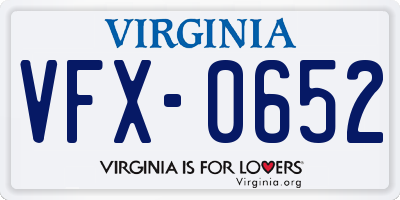 VA license plate VFX0652