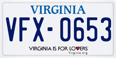 VA license plate VFX0653