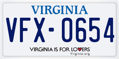 VA license plate VFX0654