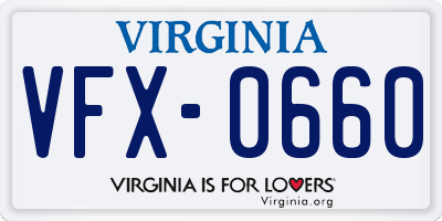 VA license plate VFX0660