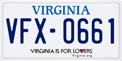 VA license plate VFX0661