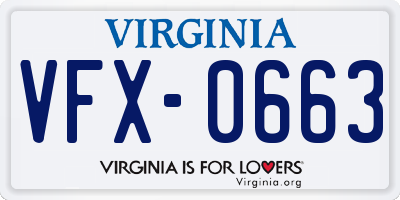 VA license plate VFX0663