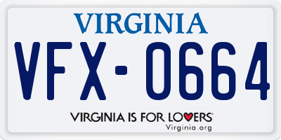 VA license plate VFX0664
