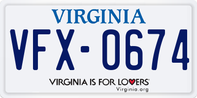 VA license plate VFX0674
