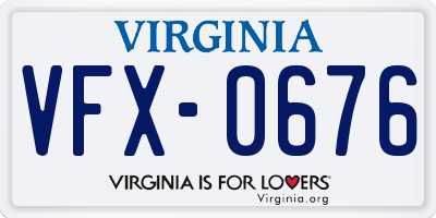 VA license plate VFX0676