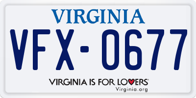 VA license plate VFX0677
