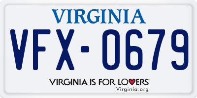 VA license plate VFX0679