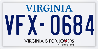 VA license plate VFX0684