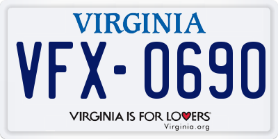 VA license plate VFX0690