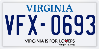 VA license plate VFX0693