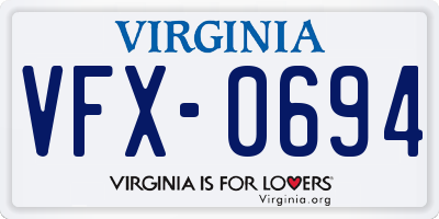 VA license plate VFX0694