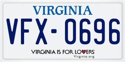 VA license plate VFX0696