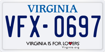 VA license plate VFX0697