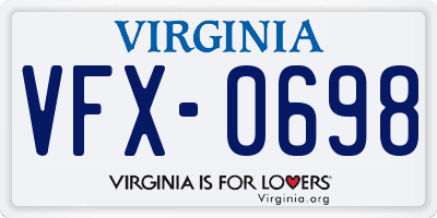 VA license plate VFX0698
