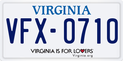 VA license plate VFX0710