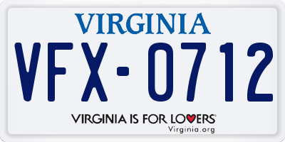 VA license plate VFX0712