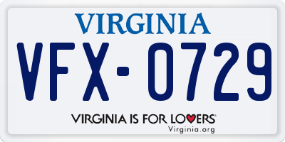 VA license plate VFX0729