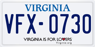 VA license plate VFX0730