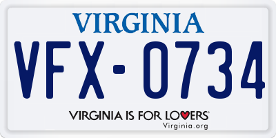 VA license plate VFX0734
