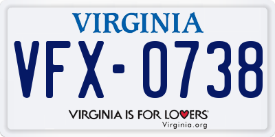 VA license plate VFX0738