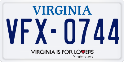 VA license plate VFX0744
