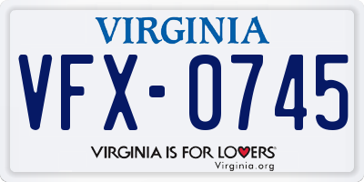 VA license plate VFX0745