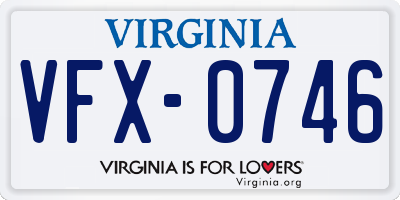 VA license plate VFX0746
