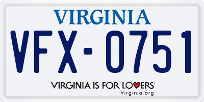 VA license plate VFX0751