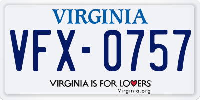 VA license plate VFX0757