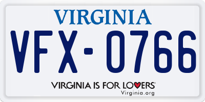 VA license plate VFX0766