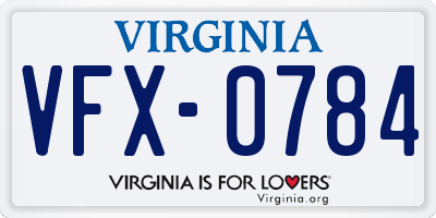VA license plate VFX0784