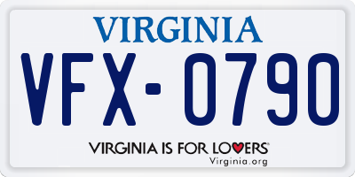 VA license plate VFX0790