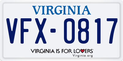VA license plate VFX0817
