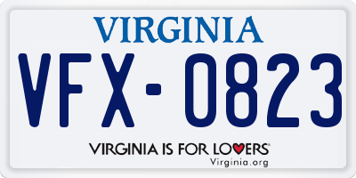 VA license plate VFX0823