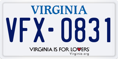 VA license plate VFX0831