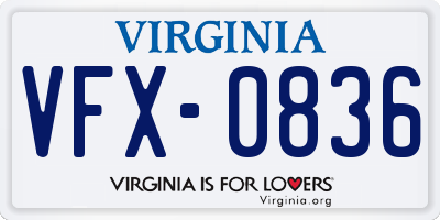 VA license plate VFX0836
