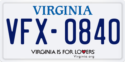 VA license plate VFX0840