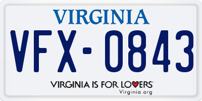 VA license plate VFX0843