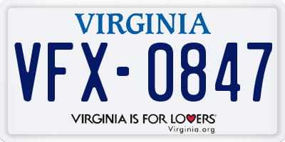 VA license plate VFX0847