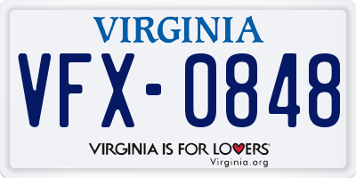 VA license plate VFX0848