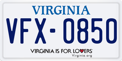 VA license plate VFX0850