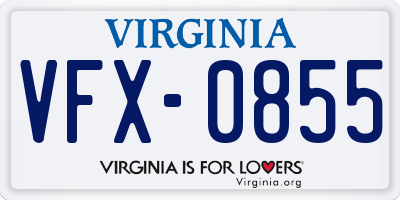 VA license plate VFX0855