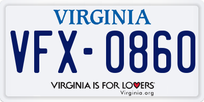 VA license plate VFX0860