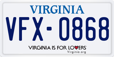 VA license plate VFX0868