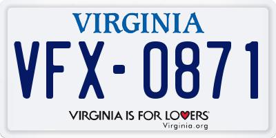 VA license plate VFX0871