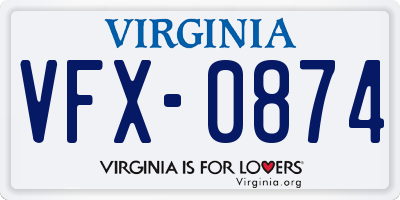 VA license plate VFX0874